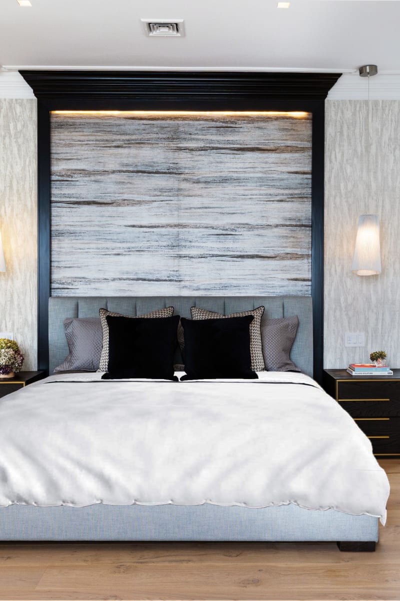 big bed on top of hardwood floor